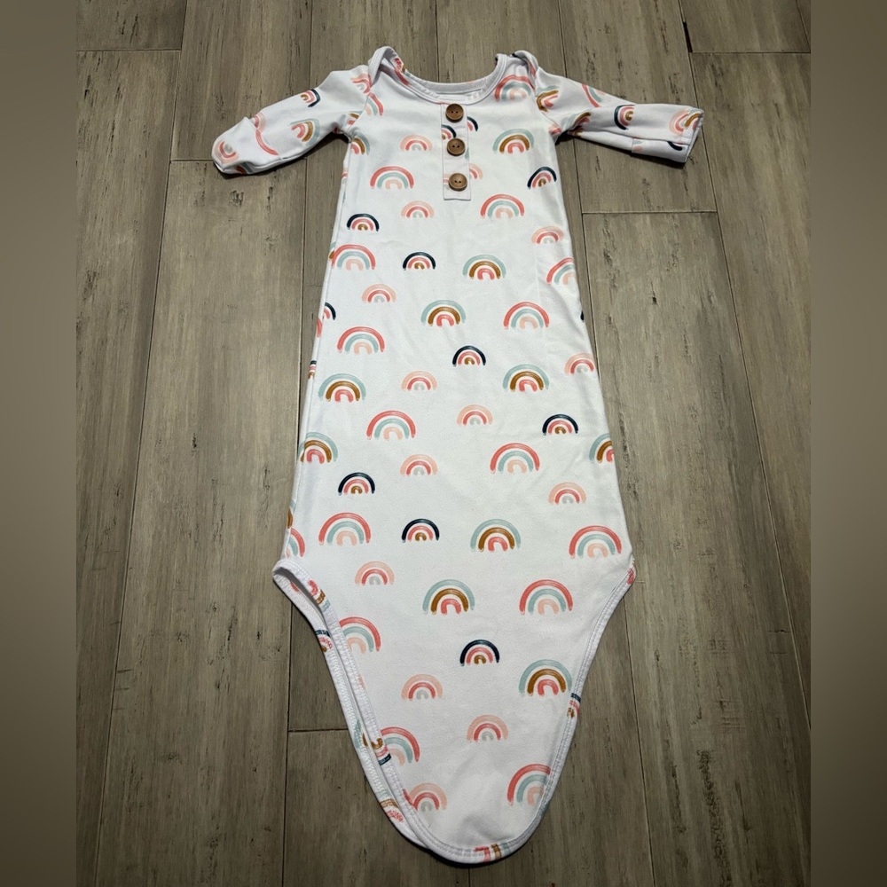 Caden Lane Rainbow 0-3 Months knotted gown